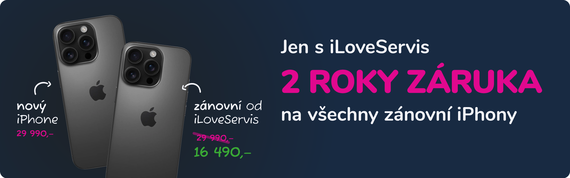 2 roky záruka na všechny zánovní iPhony